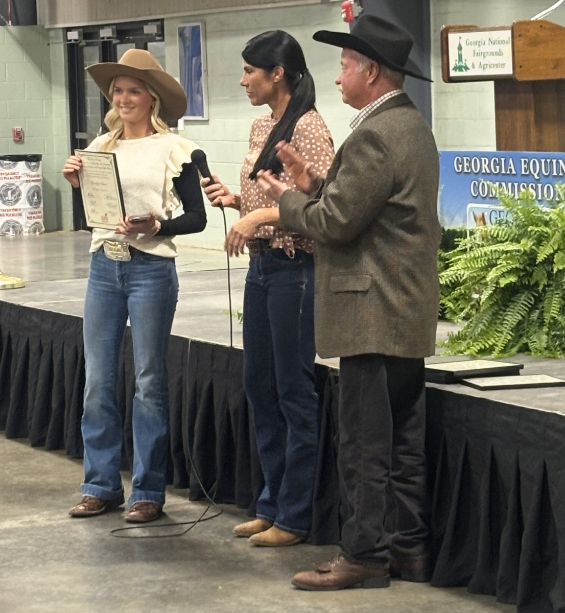 Young equestrian at competition