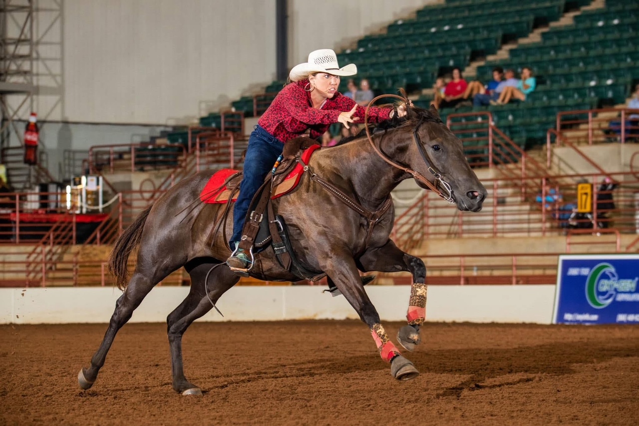 riding a horse in an event